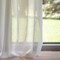 White Linen Look Sheer Upholstery Fabric by The Yard - SKU: Nicholas Daisy